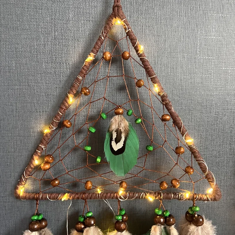 Треугольный Ловец снов подвесное украшение с колокольчиком новое креативное