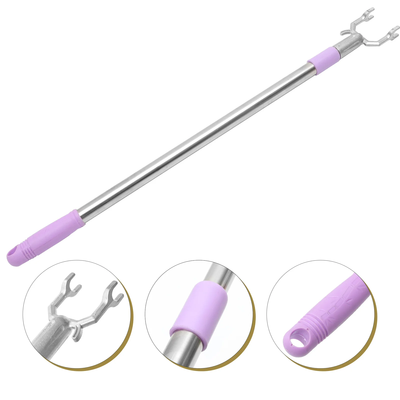 

Retractable Clothes Pole Rod Closet Reacher Stainless Steel Clothesline Hangers Extend Reaching Stick Telescoping Clothing Hook