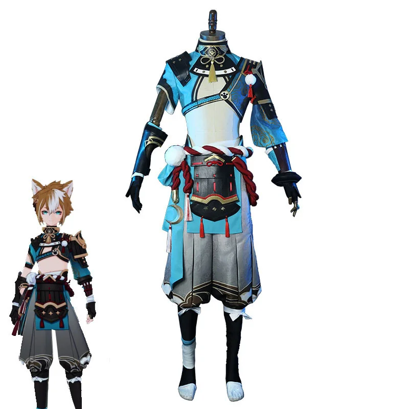 

Костюм для косплея Game Genshin Impact Gorou, модные наряды для вечевечерние, боевой костюм с ушками, хвост, униформа для Хэллоуина и карнавала, изготов...