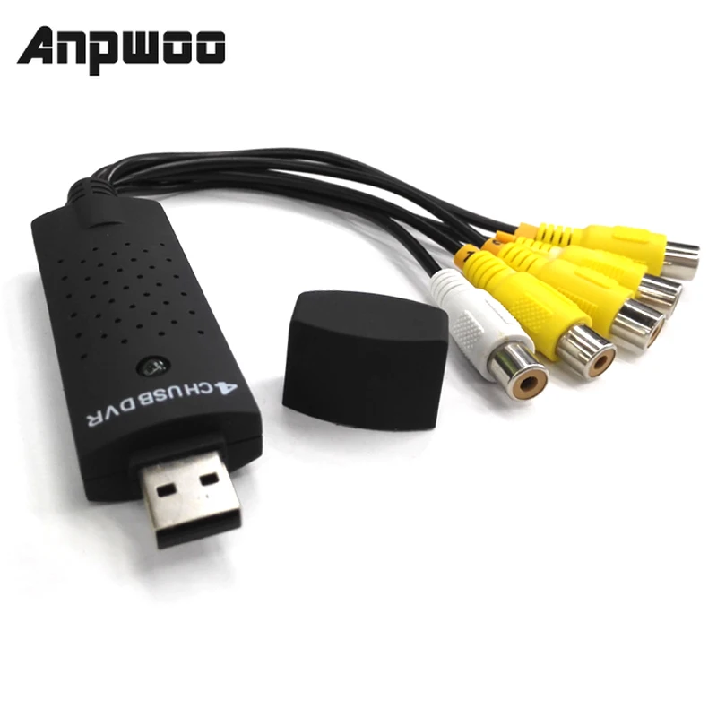 4-канальный USB-видеорегистратор ANPWOO, адаптер видеозахвата usb для смены видео на дисплей на ПК, видеокарта адаптер видеозахвата usb 2 0 4 канальный видеорегистратор тв dvd vhs tv для win7 8 10 xp vista прямая поставка