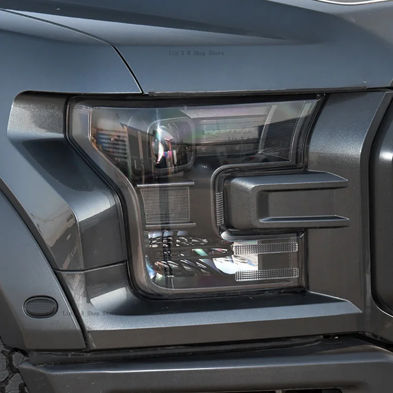 Для Ford F150 2015-2020 Автомобильные фары головного света чехол для Дымчатая черная