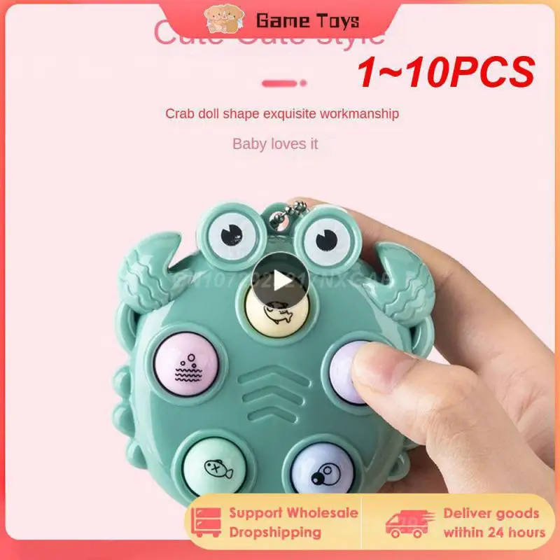 

1~10PCS Kawaii Fidget Toys Whack A Mole Keychain Simple Dimple Fidget Board Portable Antistress Decompression Toys for Children