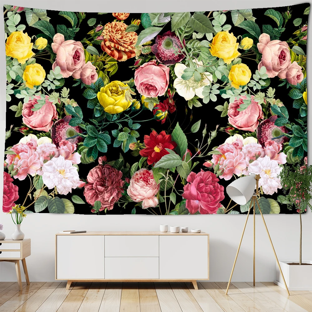 

Beautiful Flowers Tapestry Wall Hanging Cloth Tapestries Carpets Dorm Art Decor Polyester Picnic Beach Towel Wall Cloth Carpet