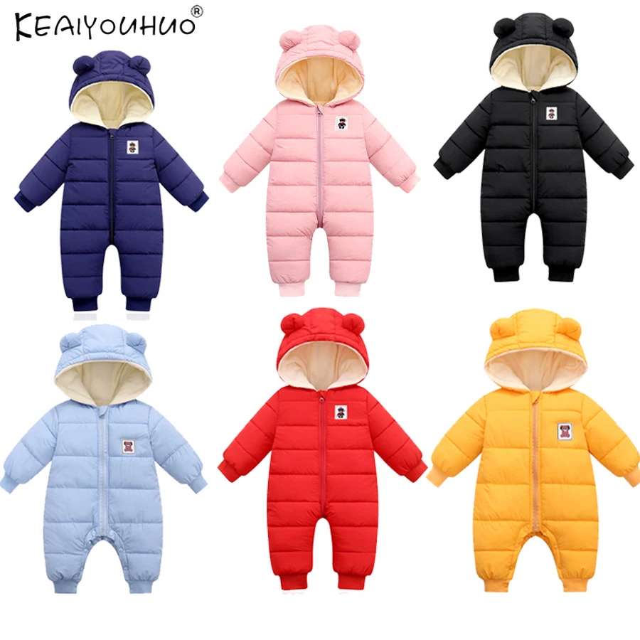 Newborn Jumpsuit Fashion Winter Baby Kids Clothes Hoodies Overalls Baby Boys Snowsuit Snow Wear Girl Coats Children Outfit 0-2Y