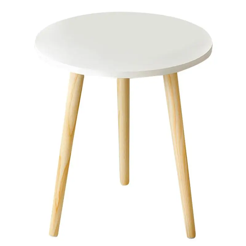 

1 Pc Creative Nordic Style Round Table Coffee Tea Table Practical Wood Table for Home Living Room (White)