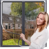 magnetic window screen adjustable diy window net fiberglass fine mesh screen protector removable washable anti mosquito net