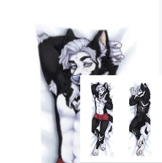 

Dakimakura Anime Werewolf Wolf Double Sided Print Life-size Body Pillow Cover
