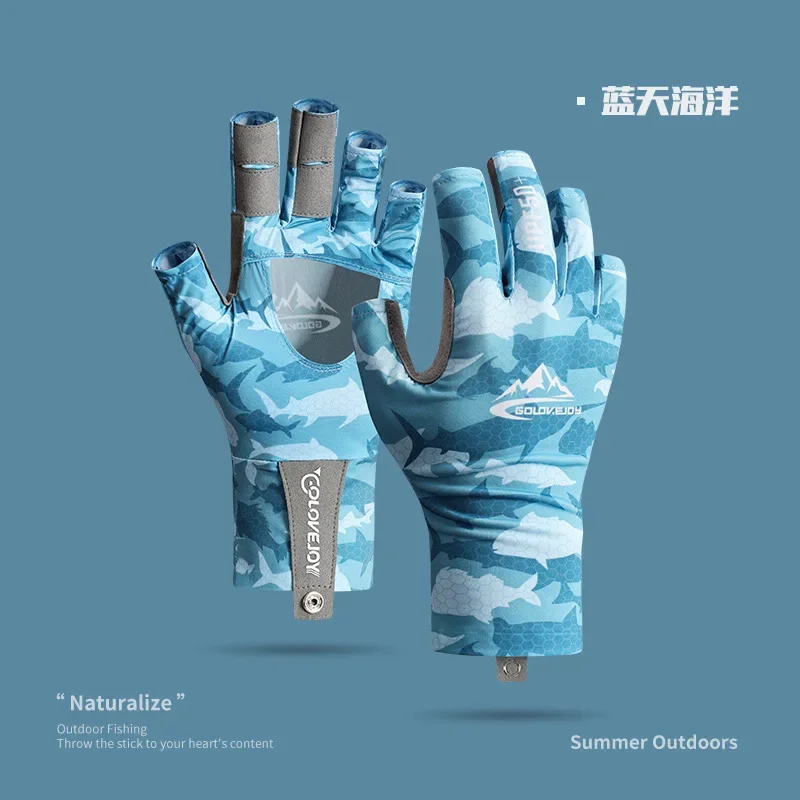Мужские рыболовные перчатки из ледяного шелка дышащие на открытом воздухе