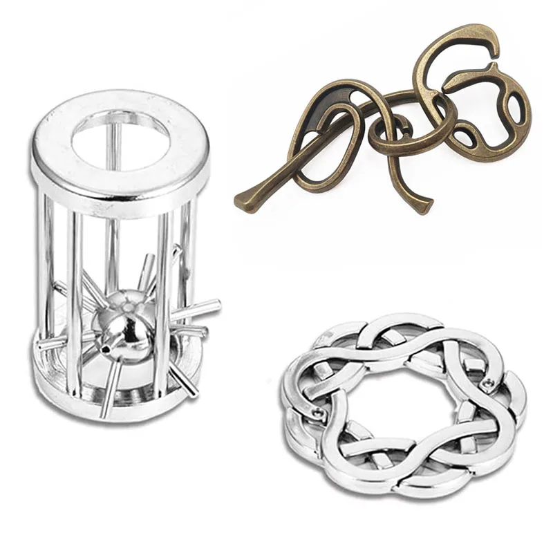 Металлический Набор Головоломок С Лабиринтом Из 3-х Разблокированных Игрушек IQ