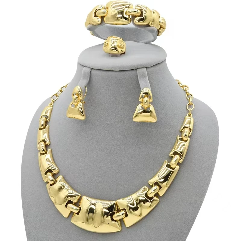 

Trend Jewelry Set 24K Gold Plated Exaggerated Jewelry Set Young Fashion Jewelry