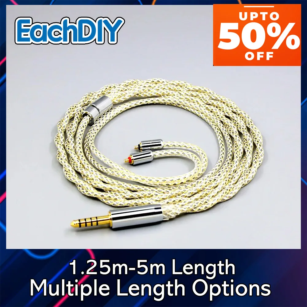 Фото Кабель для наушников TypeS Litz Silver 23AWG с экранированием OCC для UE Live UE6Pro Lighting SUPERBAX IPX T2 8938 №2