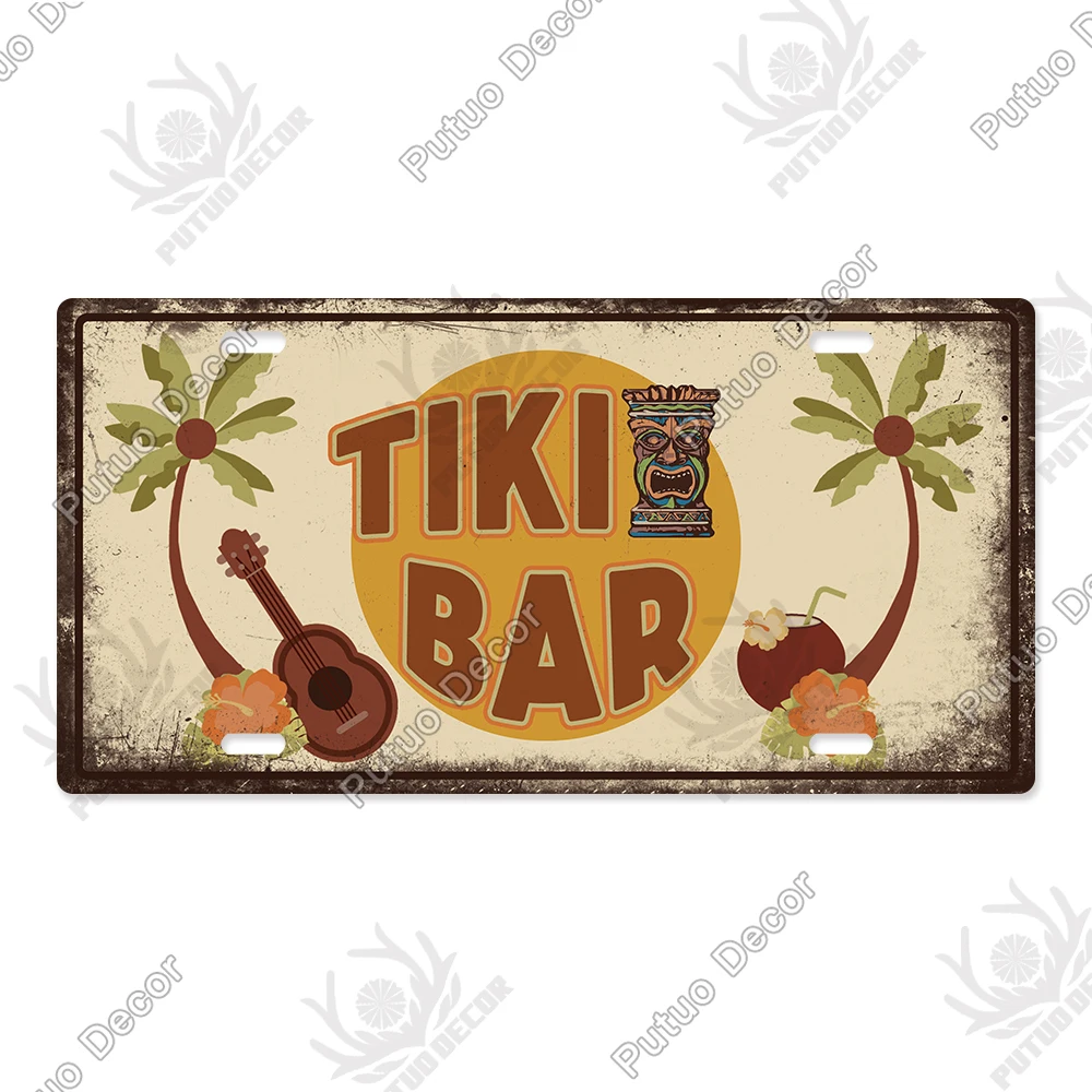 

Металлическая табличка Putuo Decor TIKI Bar Beach