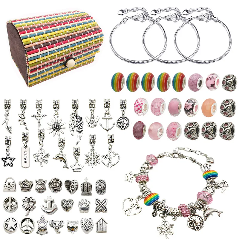 

Handmade DIY Creative Alloy Colorful Bracelet Fashion Girl Youth Festival Daily Accessories Set