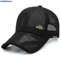 men women mesh baseball cap quick dry cooling sun protection hiking golf running adjustable retro car labe snapback hat