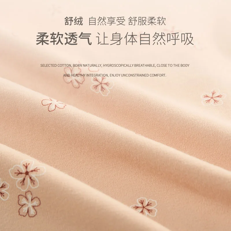Fingrand Women Thermal Underwear Set Dense Velvet Print Base Heattech Long Johns Soft Wool