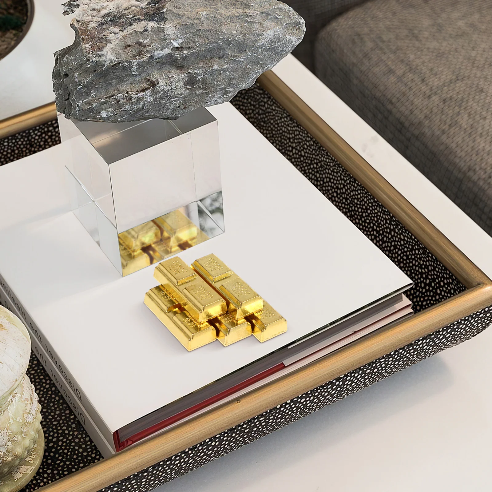 5 шт. золотой кирпичный орнамент для рабочего стола слиток декор декоративное