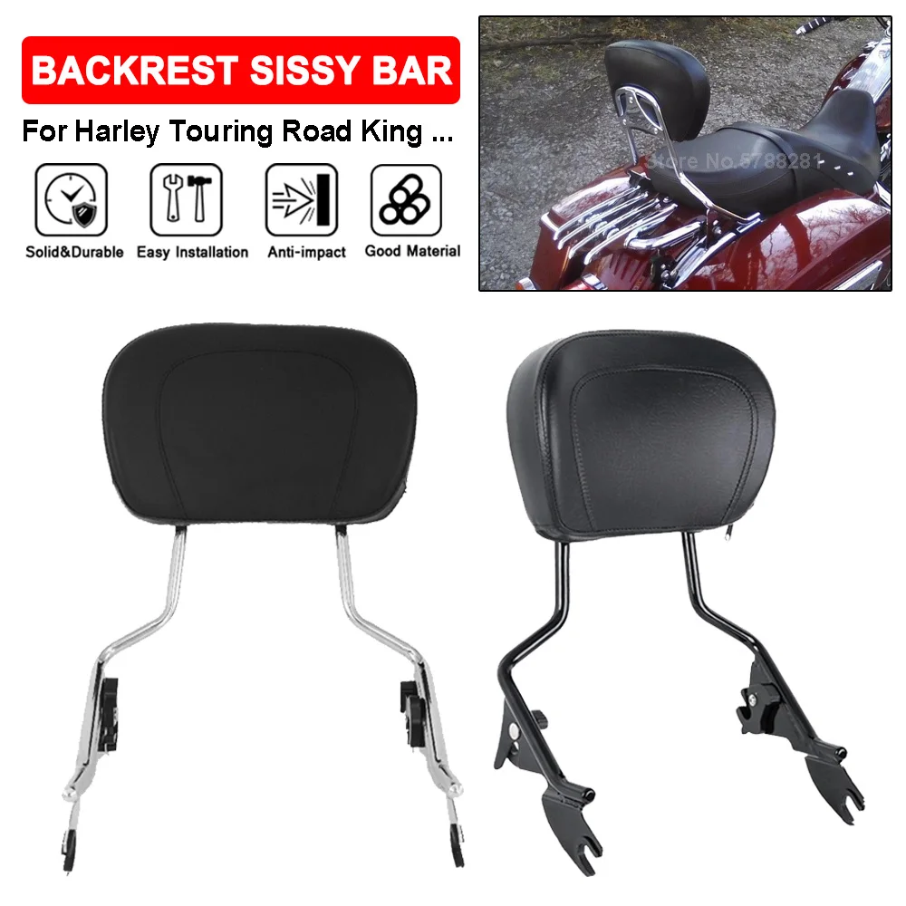 

Motorcycle Detachable Backrest Sissy Bar For Harley Touring Road King Street Glide Electra Glide FLHR FLHT FLHX 2009-2017 2018