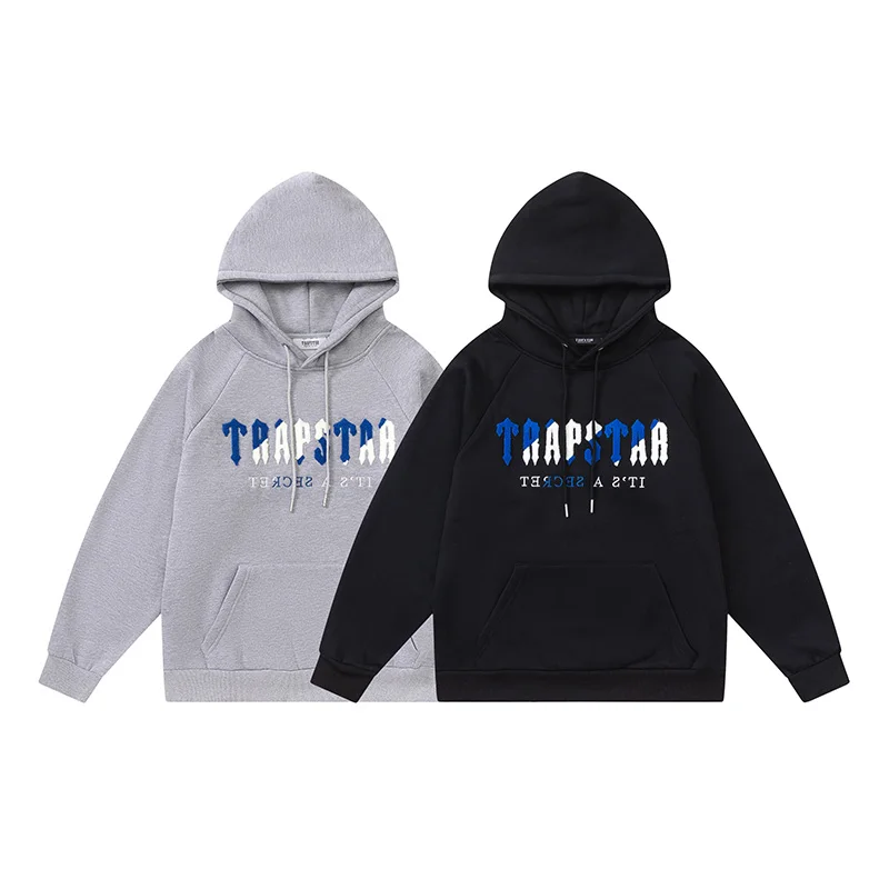 

Hot Sell Men Trapstar London Suit Chenille Decoded Hoodie Tracksuit Dazzing Blue Women 1:1 Top Quality Embroidered Jacket Shorts