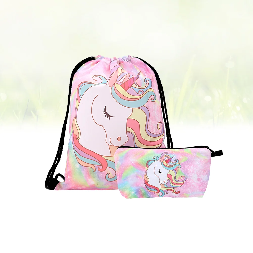 

Unicorndrawstringup Make Gift Fitness Backpack Case Pouch Set Birthday Favor Children Party Christmas Girl Change Purse 3D