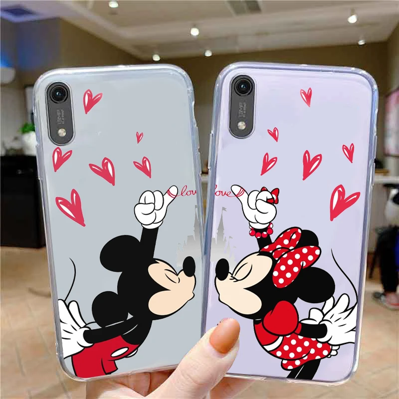 

London Luxury Mickey Minnie Phone Case For Huawei P50 P40 P30 P20 Lite 5G Nova Y70 Plus 9 SE Pro 5T Y9S Y9 Y6 Transparent Cover