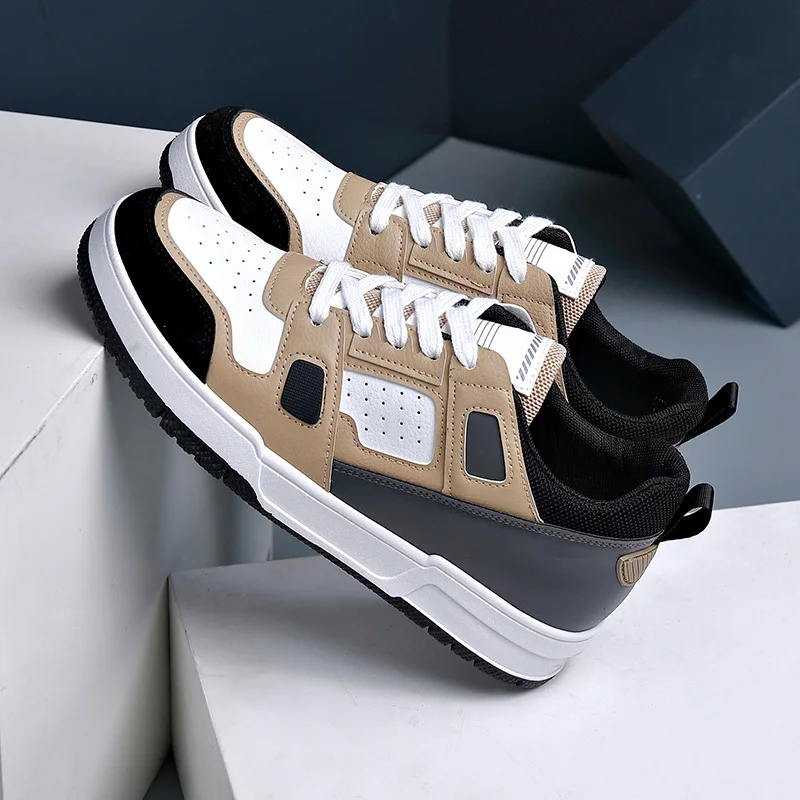 

New casual shoes for men's spring and summer Breathable men's low top lace up flat sole shoes Fashion student movement shoes남자구두