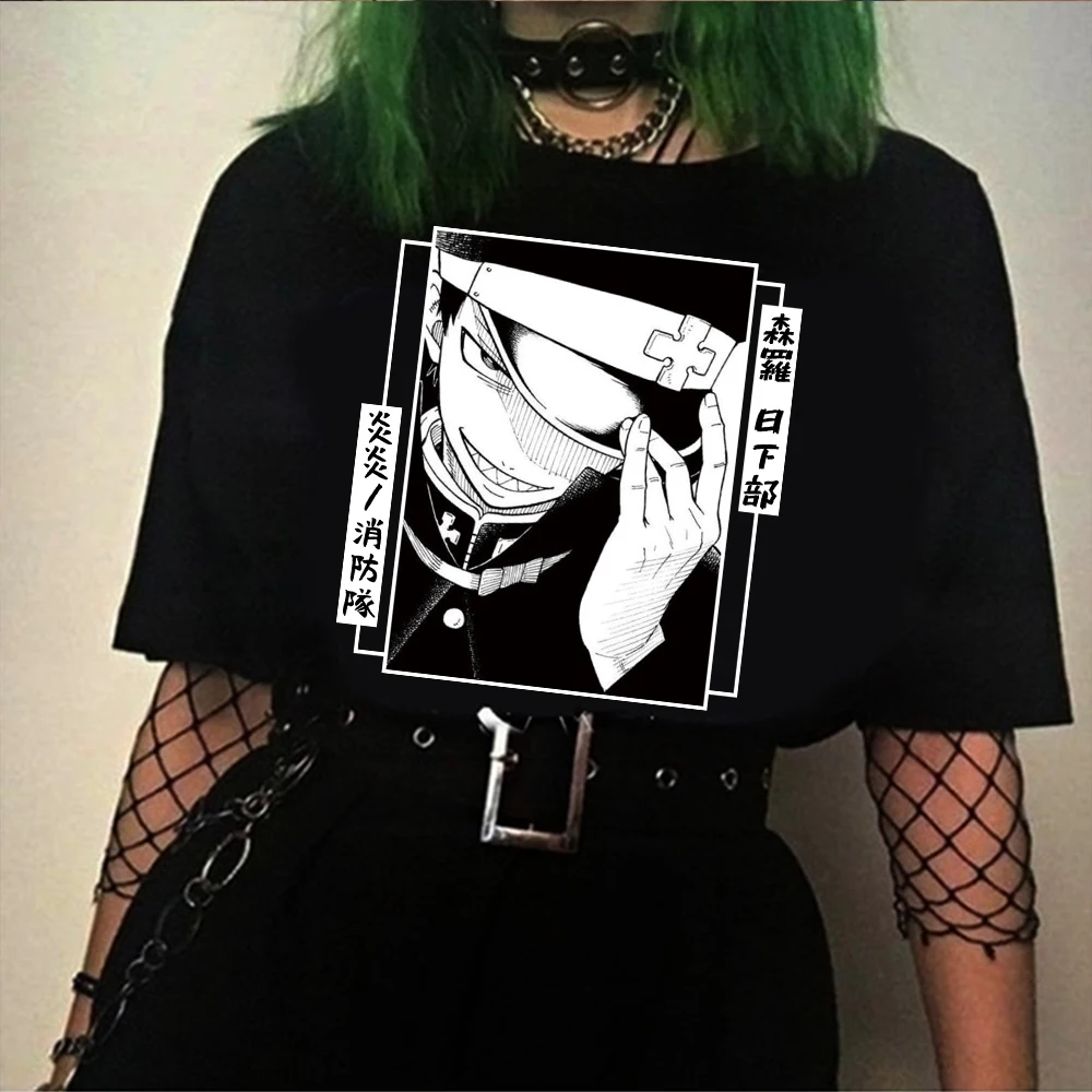 

Unisex Fire Force Anime T-Shirt Men Women Short Sleeve T Shirt Harajuku Tops t shirt for men