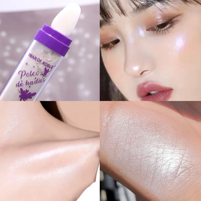 

Sdotter White Highlight Powder Eyeshadow Glitter Shimmer Contour Powder for Face Body Highlight Makeup Waterproof Brightening Co