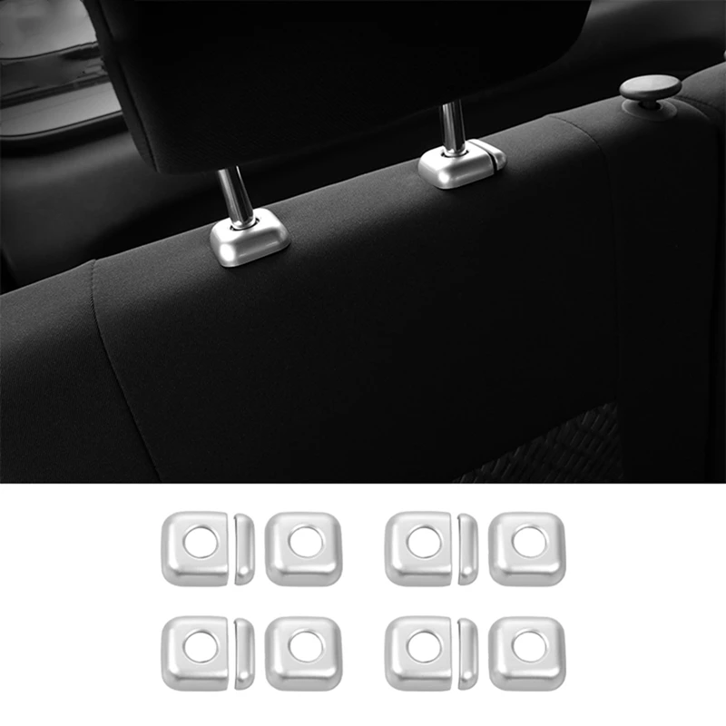 

Регулируемая кнопка для подголовника автомобильного сиденья, декоративные наклейки для крышки накладки для Suzuki Jimny 2007-2017, аксессуары для интерьера, серебристые