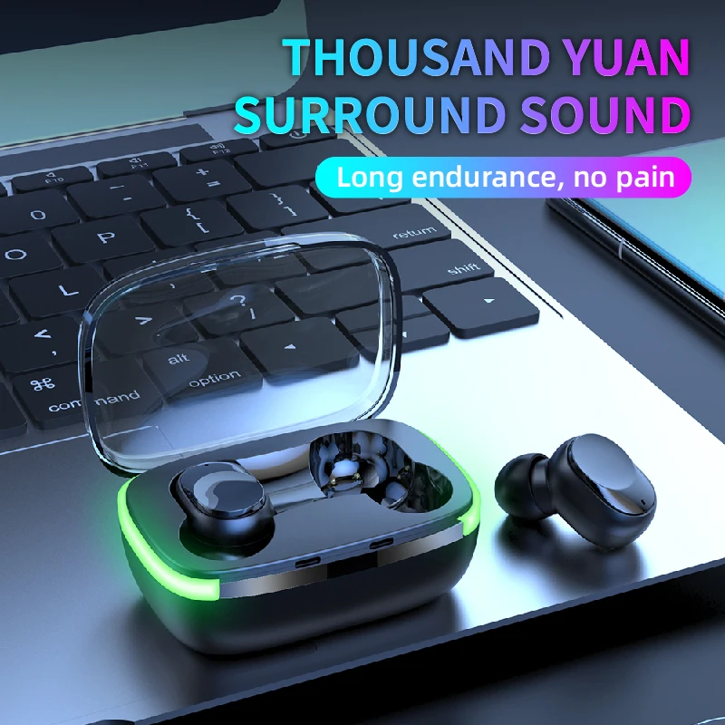 

Y60 Bluetooth Headphones with Charging Box Fone Bluetooth Wireless Headset Stereo LED Display Touch Control Wireless Earphones