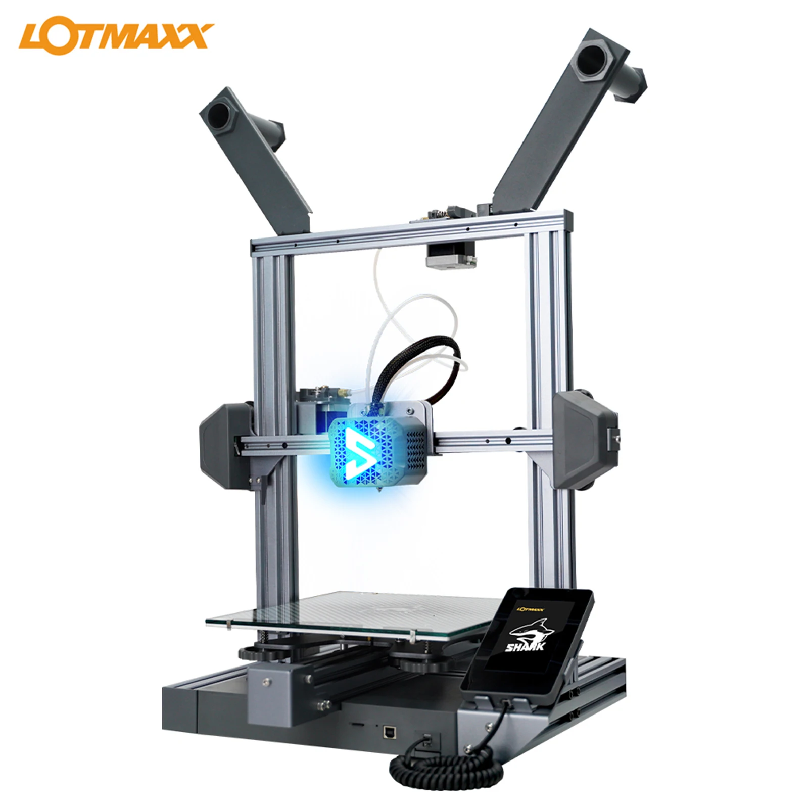 

LOTMAXX Shark V3 3D Printer Laser Engraving Bi-Color Printing 2 in 1 All Metal FDM 3D Printing 235x235x265mm Printer Size