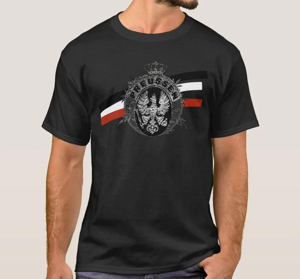 

Prussian 1860's Era Silver Eagle with 1867 Flag T-Shirt 100% Cotton O-Neck Short Sleeve Summer Casual Mens T-shirt Size S-3XL