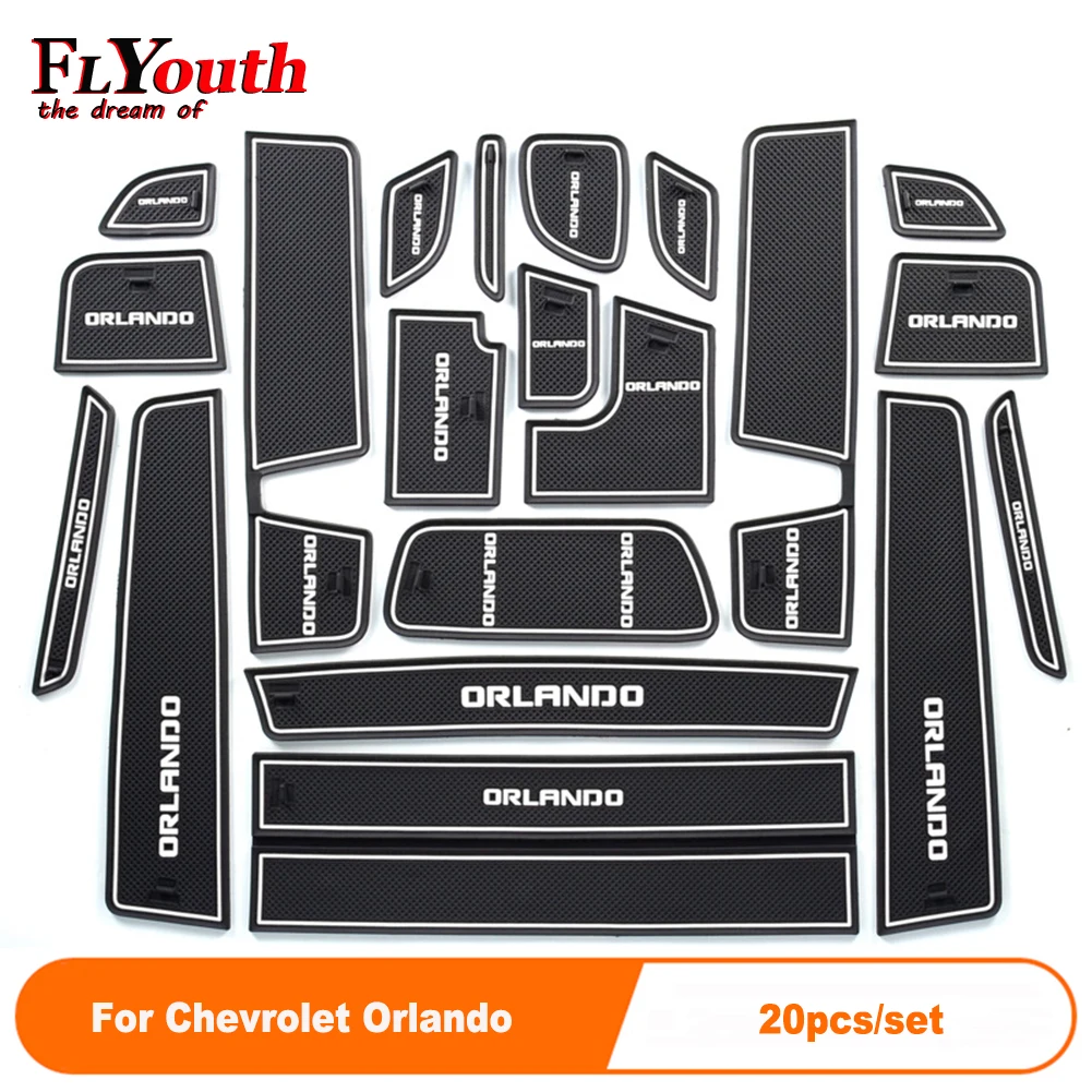

Car Door Groove Mat For Chevrolet Orlando Auto Anti-Slip Cup Mat Non Slip Door Gate Pad Car Accessories 20Pcs/Set