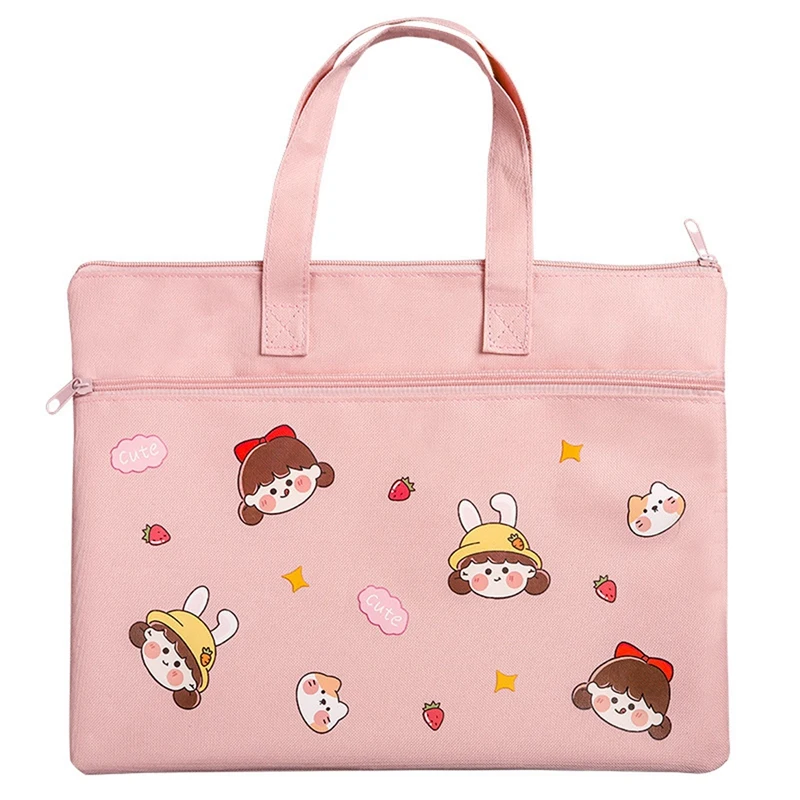 

Portable Information Bag Student A4 File Bag Cute Pencil Case Cartoon Tuition Bag School Supplies Storage Bag
