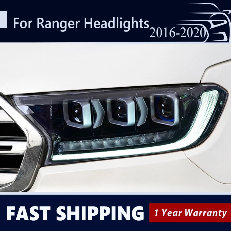 

Автомобильный Стайлинг для 2016-2021 Ford Ranger Lampu Depan Thunder Everest Kabut светодиодный DRL Sinyal Belok Bohlam Lensa Bi-xenon