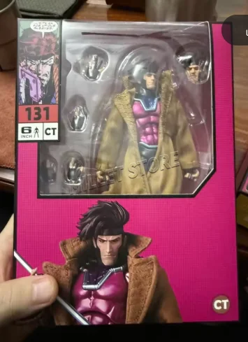 Фото В наличии: Фигурка Gambit Mafex 131 X-Men от SHF, оригинальная аниме-фигурка, статуэтка, модель, подарки на заказ, игрушки №2