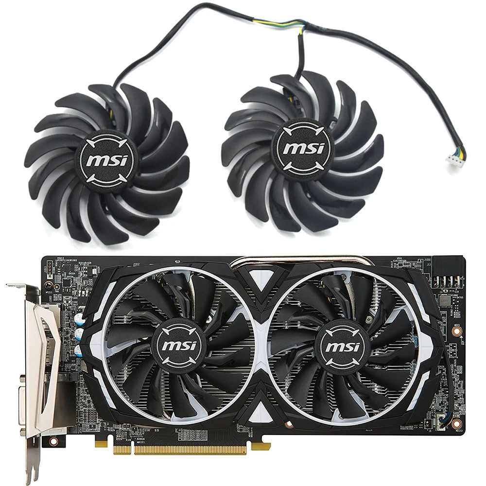 

New 87MM PLD09210B12HH 4Pin Cooler Fan For MSI ARMOR RX470 RX 480 RX570 RX580 Graphics Video Card Cooling Fans