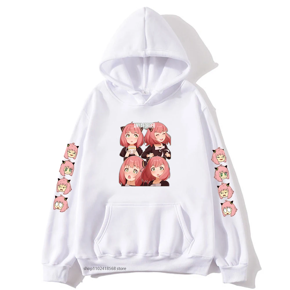 

Anya Yor Forger Sweatshirt Kawaii Spy X Family Hoodie Japanese Manga Clothes Long Sleeve Harajuku Casual Anime Cartoon Mens Tops