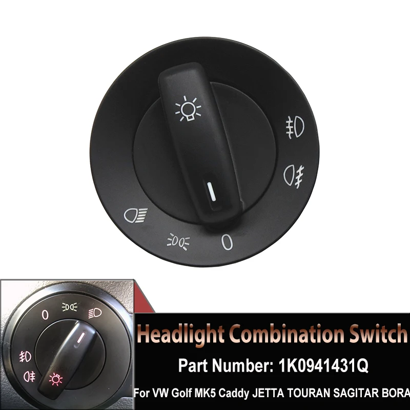 

New Head Light Switch Head Lamp Switch For VW Golf MK5 Caddy JETTA TOURAN SAGITAR BORA Car Styling OEM#1K0 941 431Q 1K0941431Q