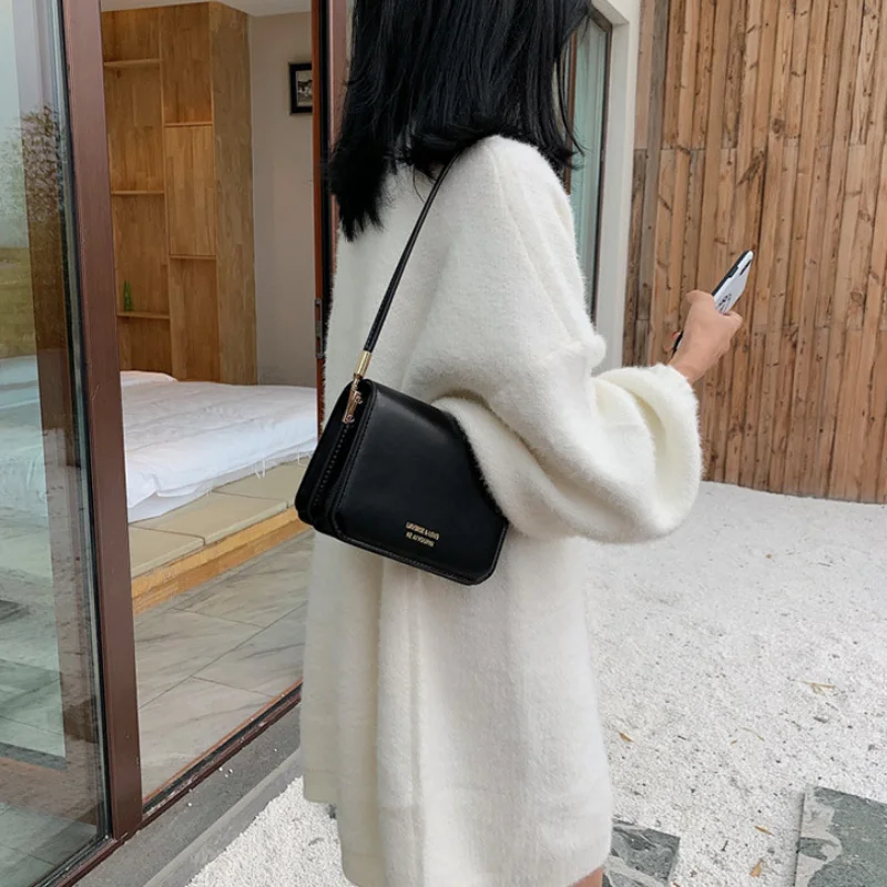 Women's Retro Small Travel Underarm Crossbody Bags Fashion Solid Color Shoulder Handbags for Women женский Bolsa French Minority