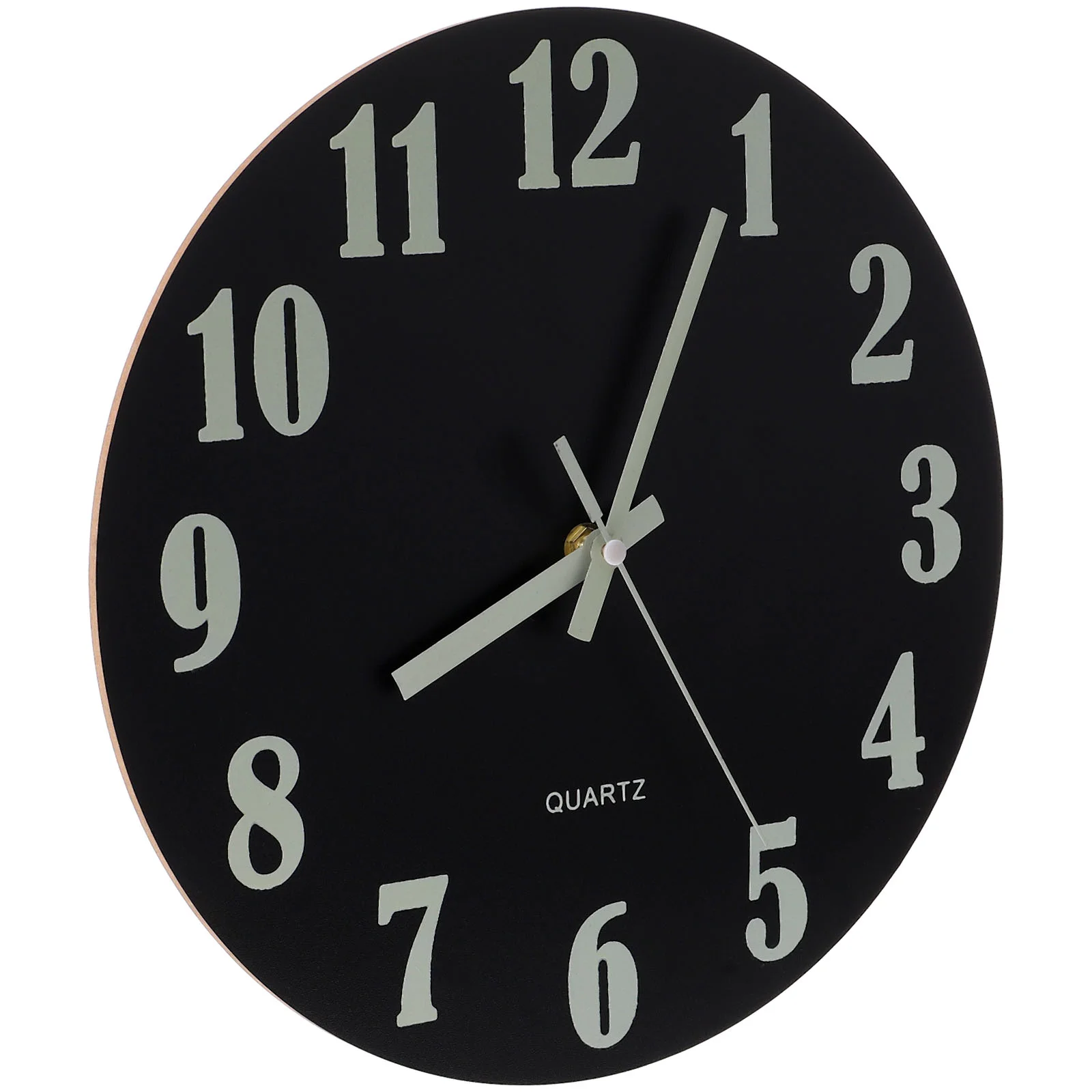

Mute Luminous Round Shaped Wall Clock Wooden Wall Hanging Clock Battery