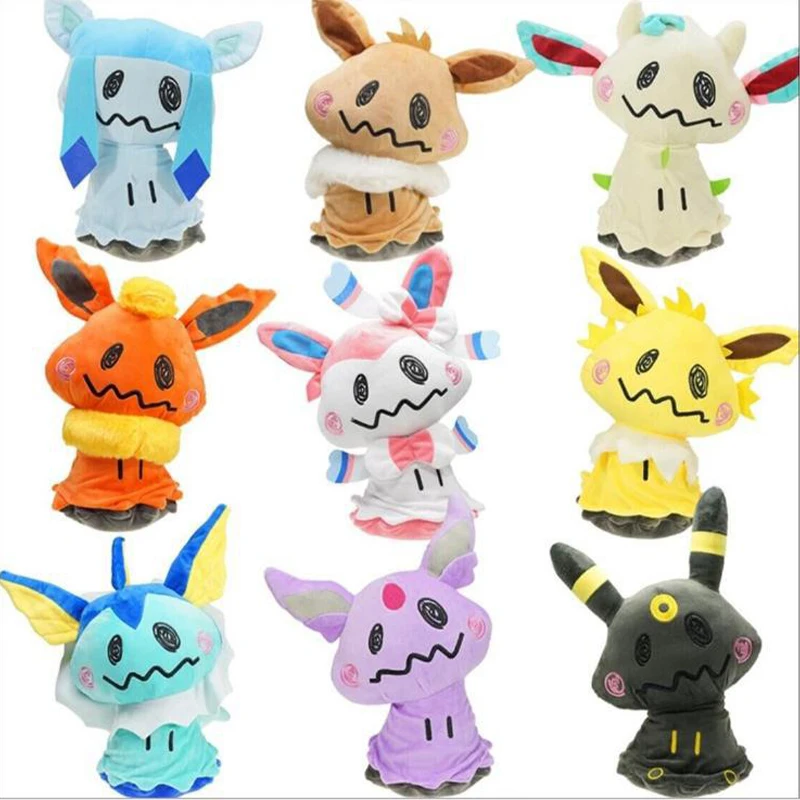 

23 см милые плюшевые куклы Покемон Mimikyu Eevee мягкие игрушки Покемон Милый эльф аниме производные подарок на день рождения для детей