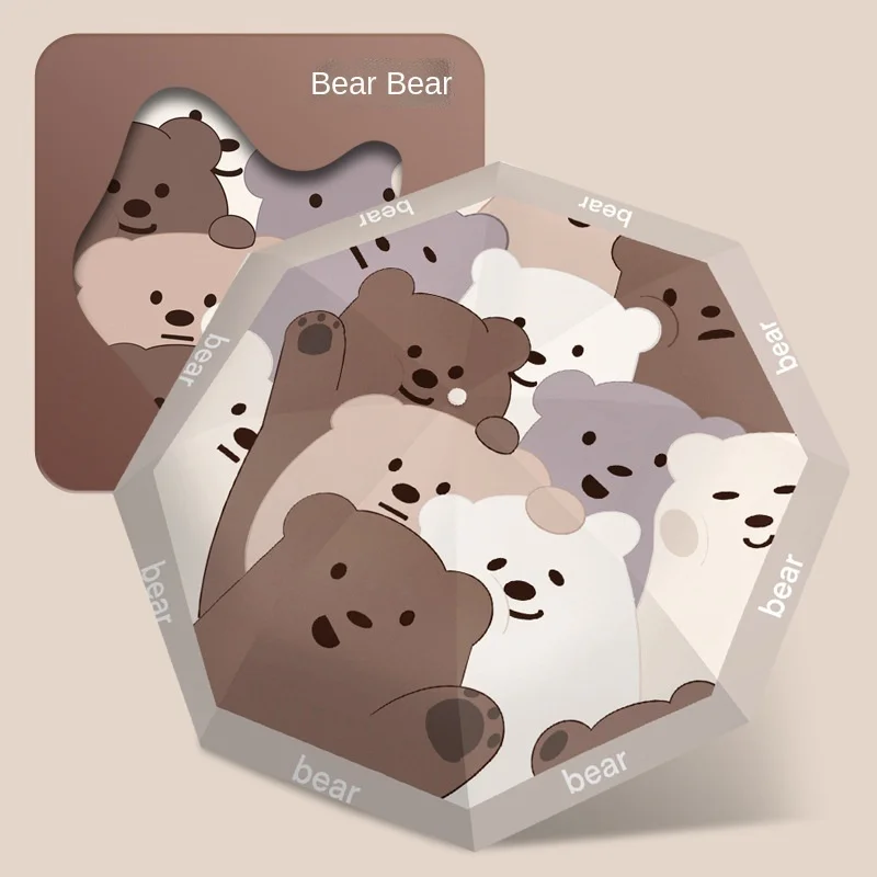 Pаспродажа Милый мультяшный Мишка Ins Солнечный зонт двойного использования детский Автоматический легкий складной солнцезащитный Зонт с защитой от У...