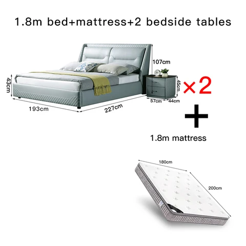 Минималистичная кожаная кровать ltalian, Современная Минималистичная двуспальная кровать, модные удобные комплекты для влюбленных и взрослых
