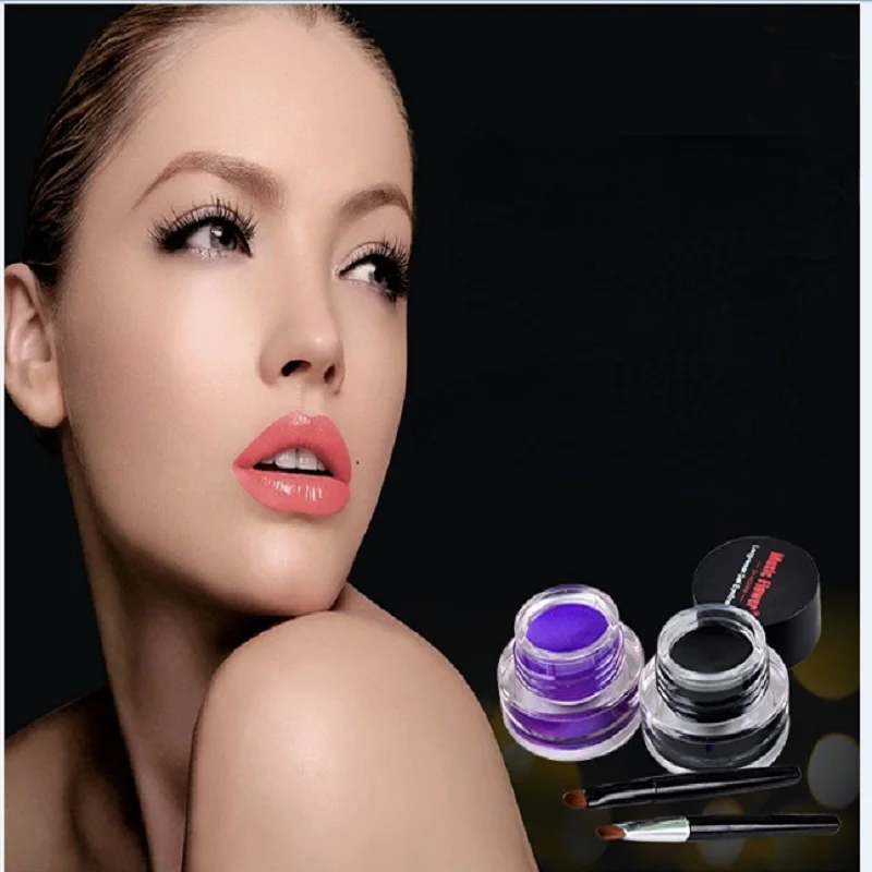 

Music flower 2 in 1 coffee + black glue Eyeliner Pen makeup waterproof makeup set Eyeliner makeup eye patch m1007