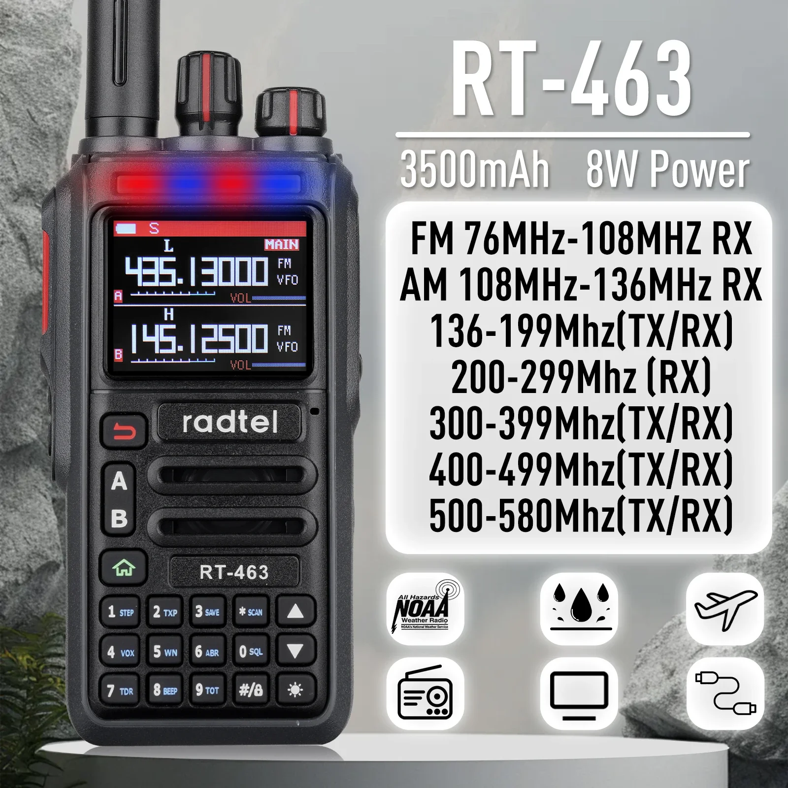 Radtel RT-463 портативная рация 8 Вт