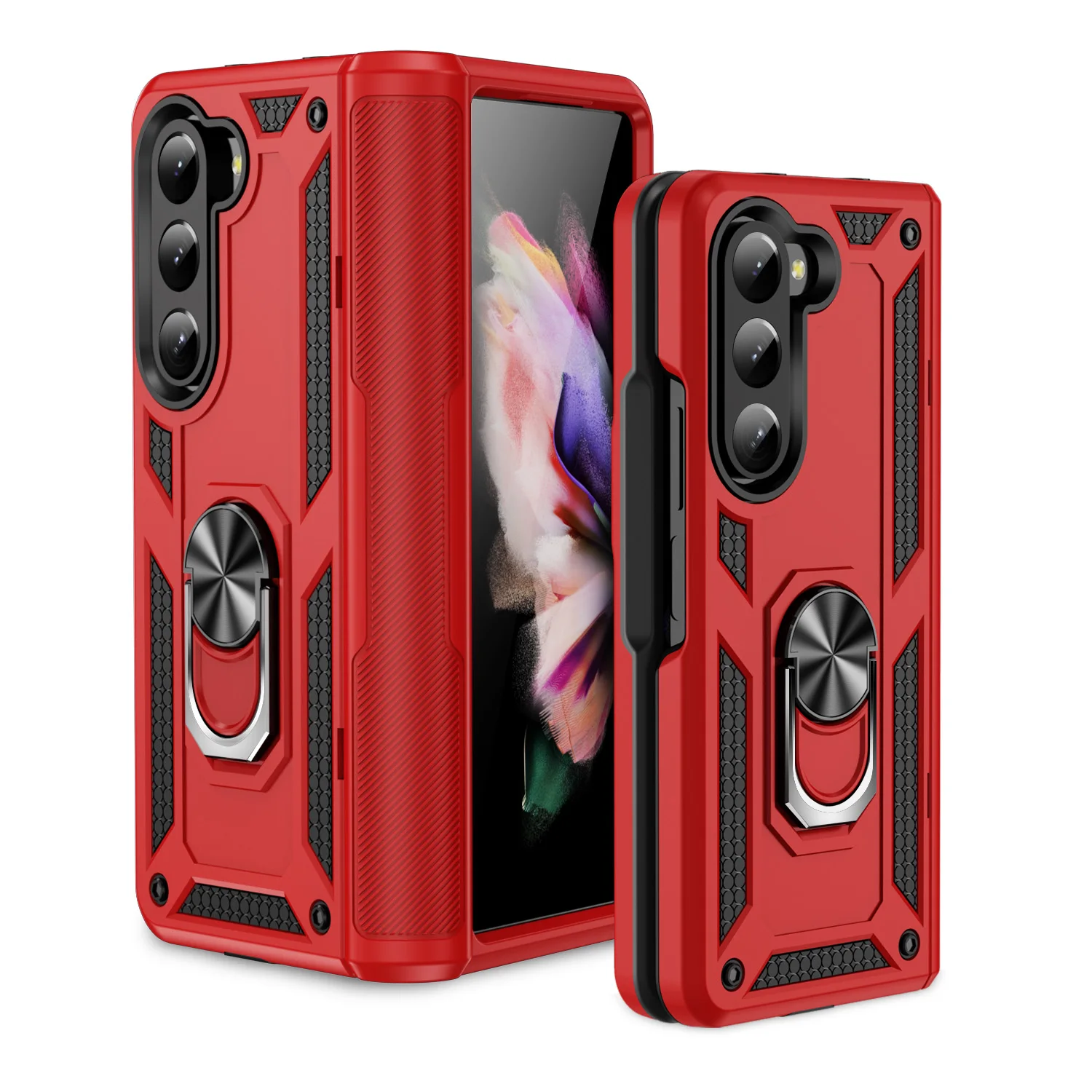 

for samsung fold5 Anti-Drop Strong Funda Case for Samsung Galaxy Z Fold 5 Fold5 5G Zfold5 Shockproof Kickstand Folding Cover