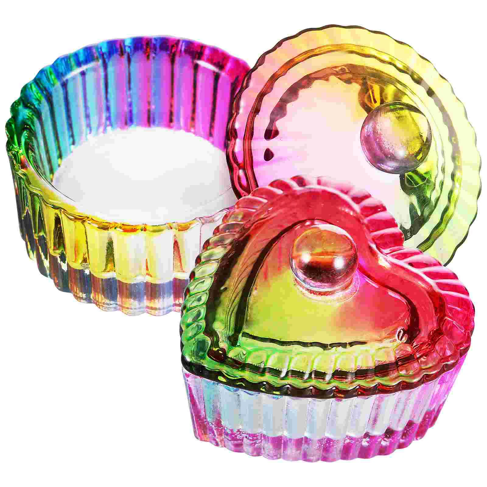 

2 Pcs Colorful Crystal Cup Monomer Acrylic Nail Liquid Dappen Dish Glass Lid Lids Nails