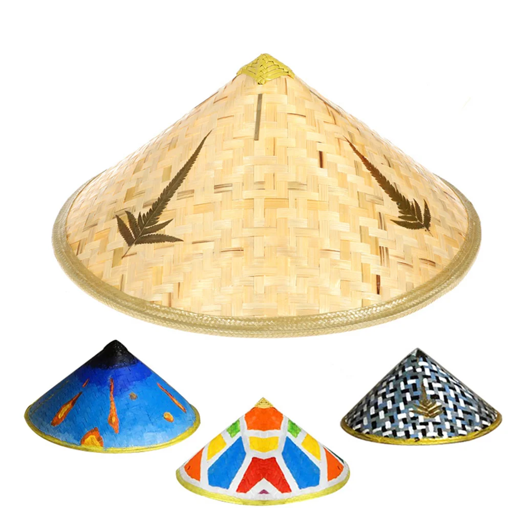 

1pc Hat Beach Hat Kids Conical Hat Rice Hat for Kids Sun Protection Kindergarten Painting DIY ( Size ) Bucket