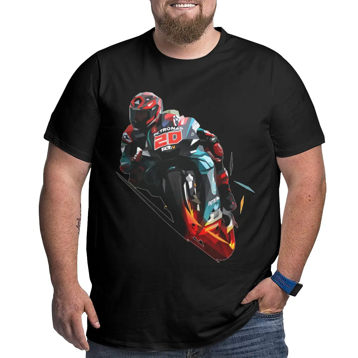 

Fabio And Quartararo Low Poly Big Size Graphic Big Tall Man Oversized T-shirt Funny Sarcastic Loose Large Tops Tees