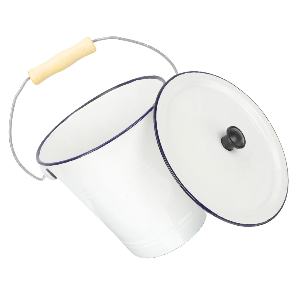 

Buckets Lids Practical Water Bucket Thicken Serving Bucket Enamel Water Container Handheld Water Bucket Flower Vase